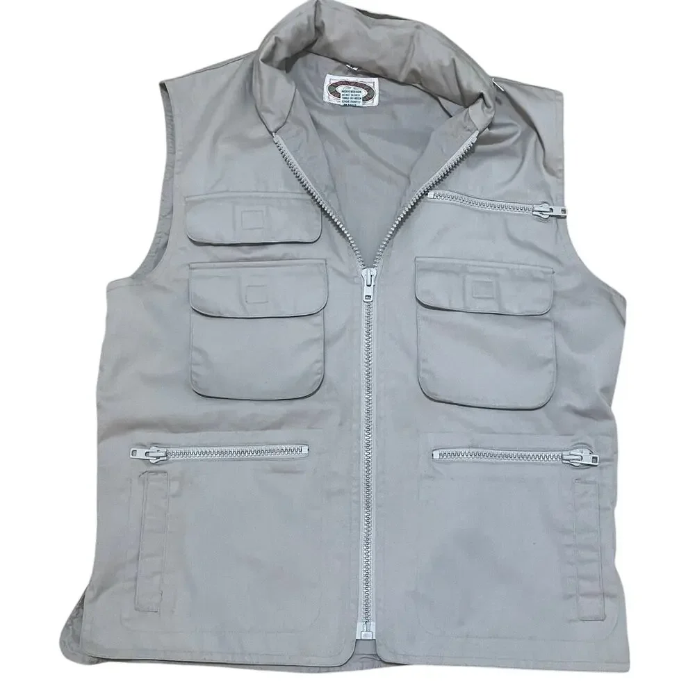 Vintage Banana Republic Safari Utility Vest Tan Khaki Mill Valley Mens‎ Medium